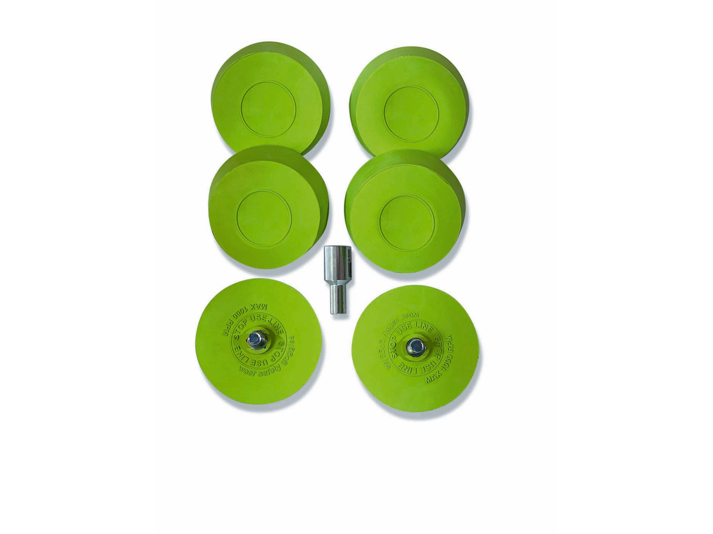 Felgen-Radierscheiben-Set, inkl.Adapter für Bohrfutter, 6-tlg.